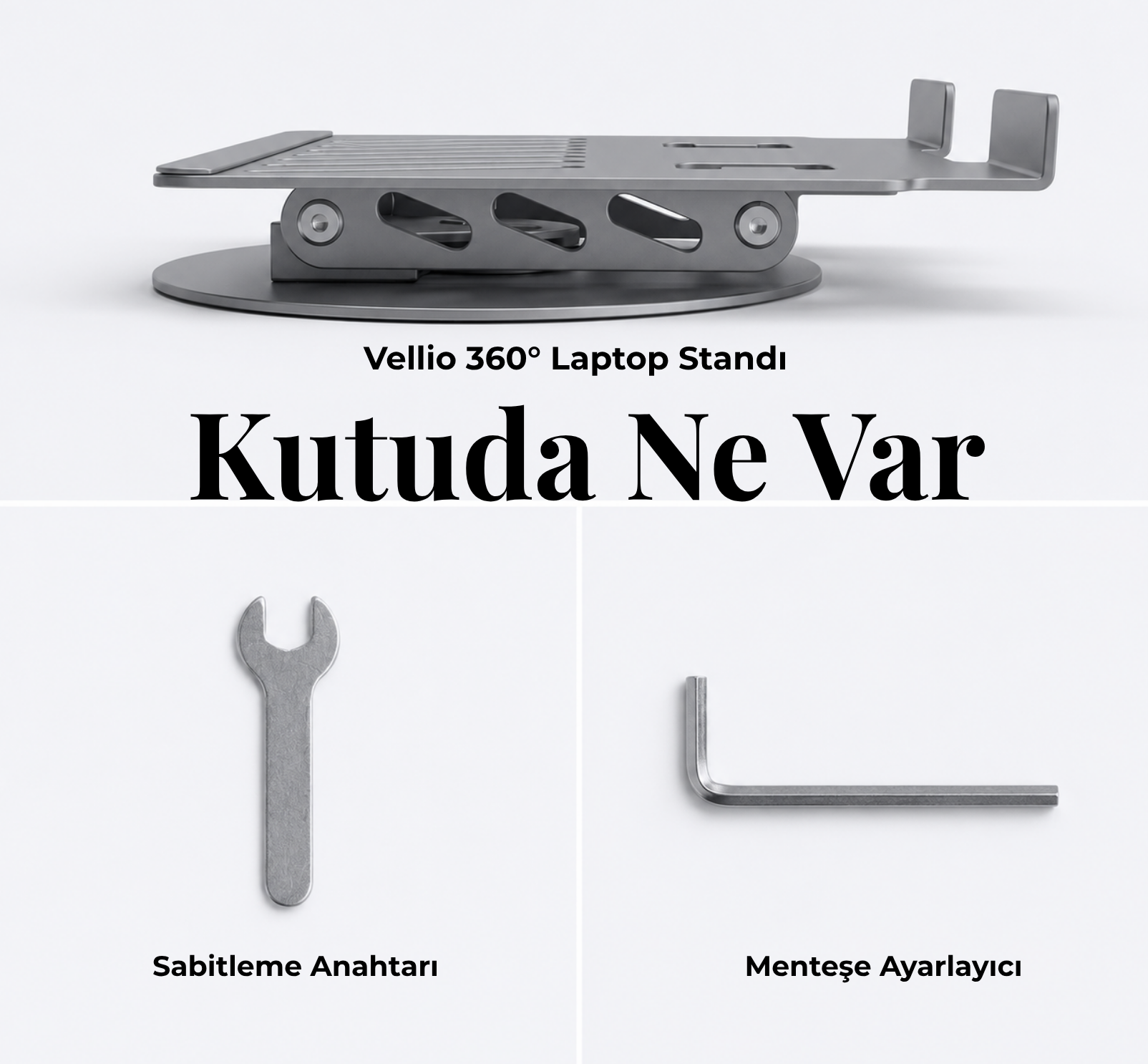 Vellio 360° Döner Ergonomik Laptop Standı